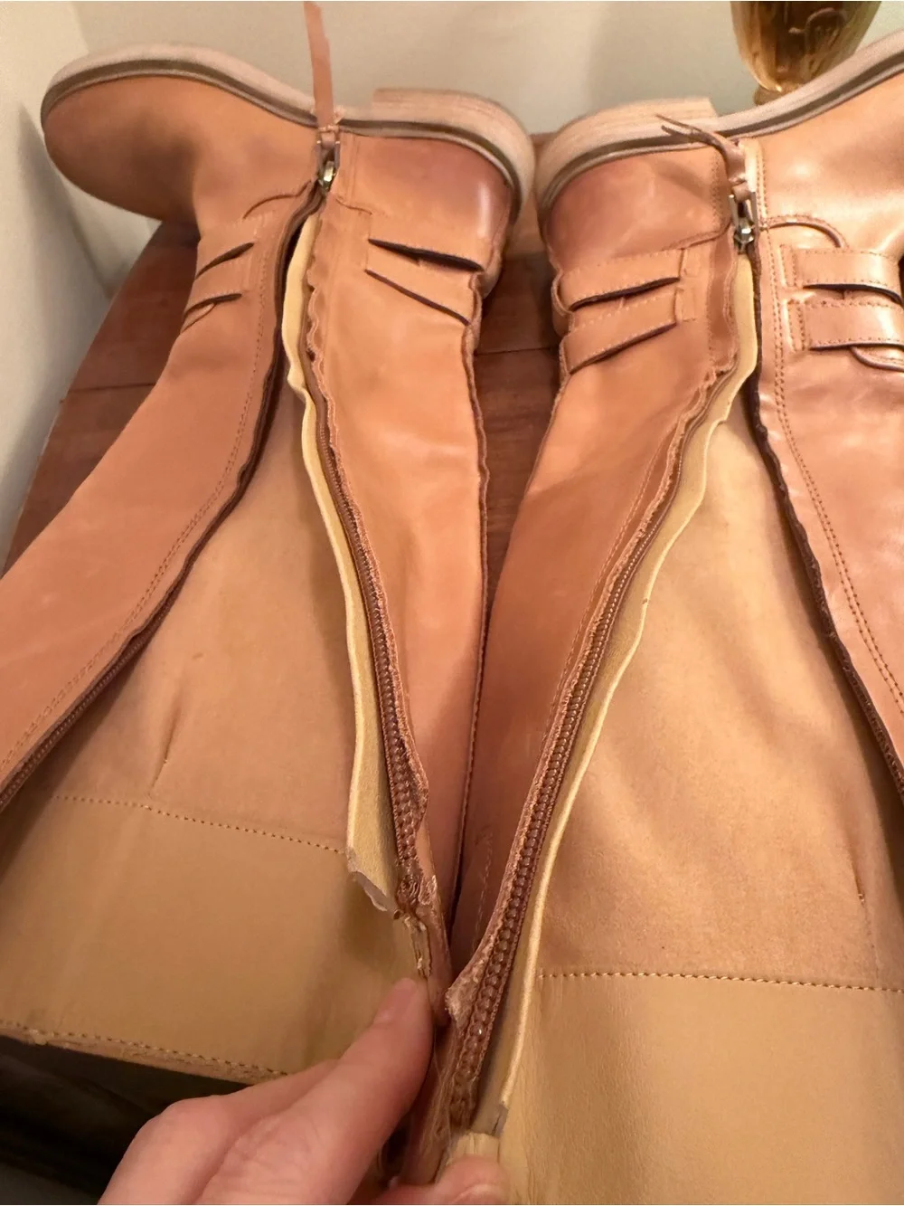 Sam Edelman Distressed Tan Leather Buckle Boots Sz 6.5